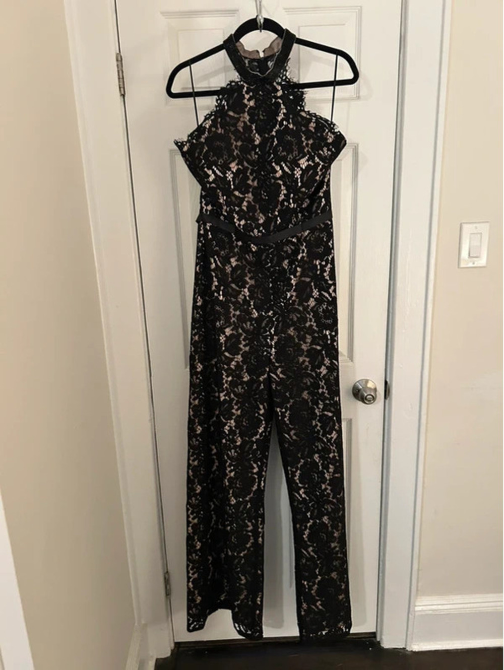 Lotus Thread halter style lace jumpsuit